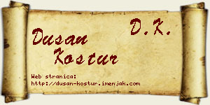 Dušan Kostur vizit kartica